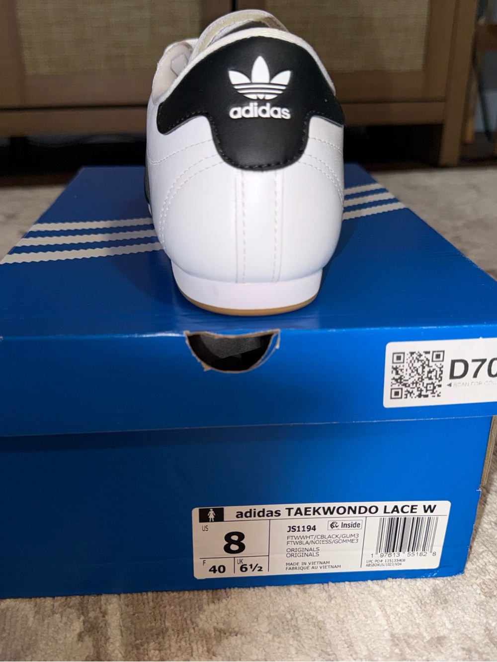adidas White and Black Taekwondo Lace Women's Sneakers